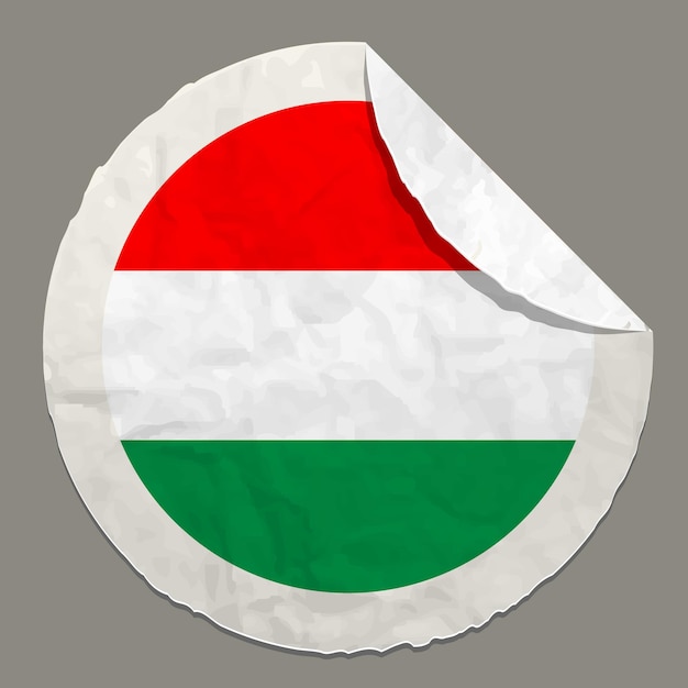Símbolo de la bandera de hungría en una etiqueta de papel