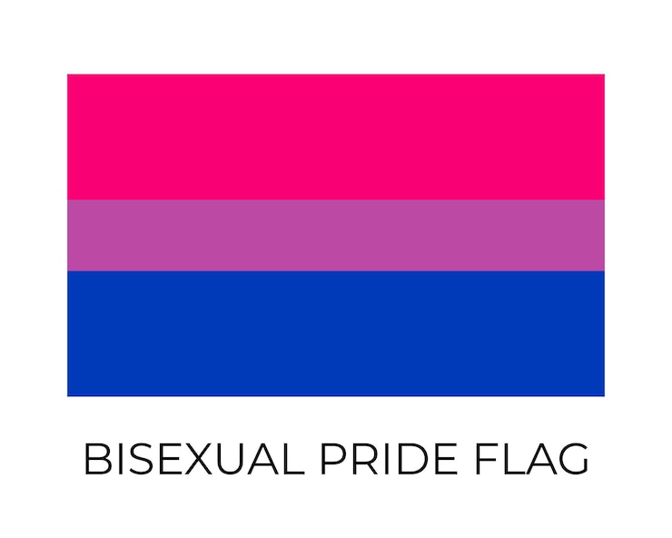 Vector símbolo de la bandera del orgullo bisexual de la comunidad lgbt identidad sexual de la bandera vectorial plantilla fácil de editar para carteles, diseño de logotipos, etc.