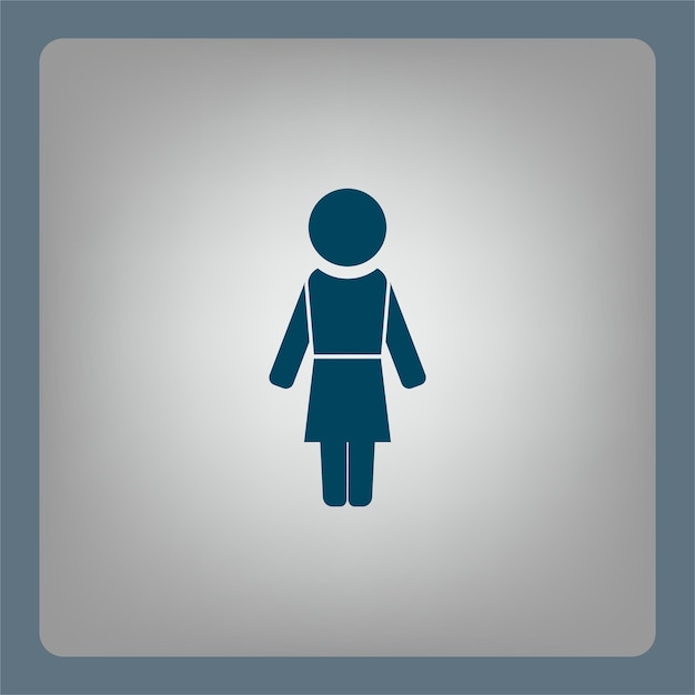 Símbolo de baño avatar de mujer Ilustración vectorial en un fondo gris Eps 10