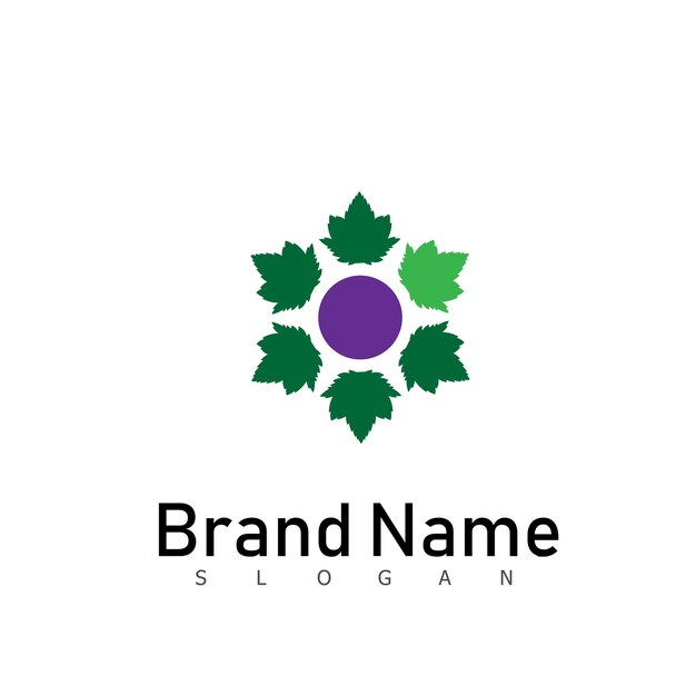 Símbolo de bebida de diseño de logotipo de uva