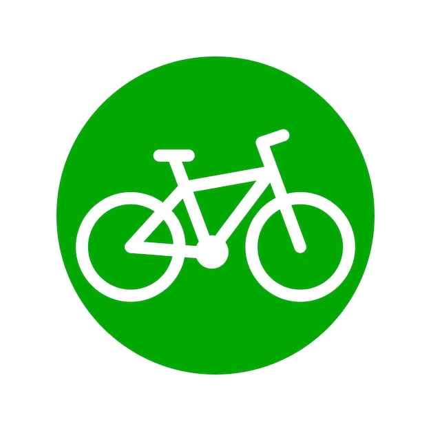 Símbolo de bicicleta verde de signo de transporte reutilizable ecológico