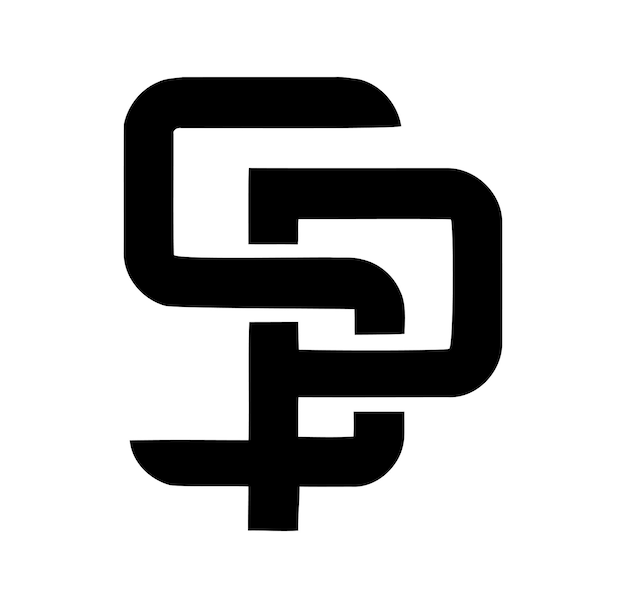 un símbolo en blanco y negro con las letras f