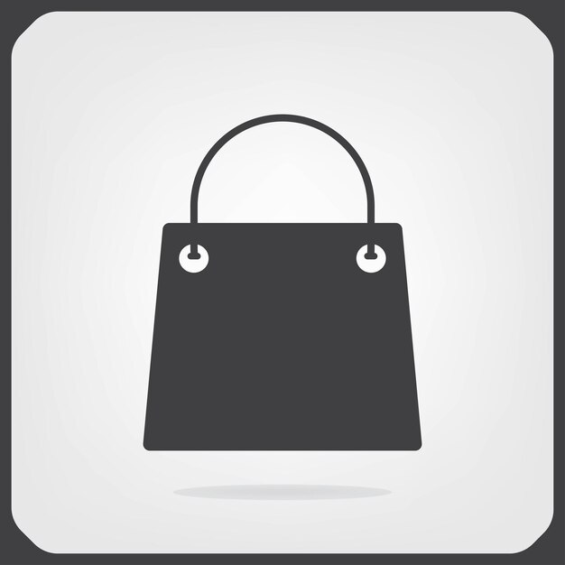Símbolo de la bolsa de compras Ilustración vectorial en fondo gris Eps 10