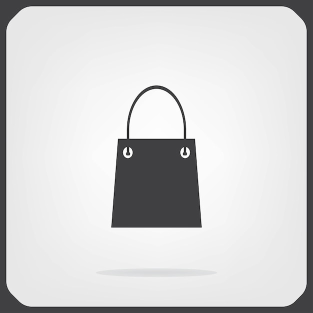 Símbolo de la bolsa de compras Ilustración vectorial en fondo gris Eps 10