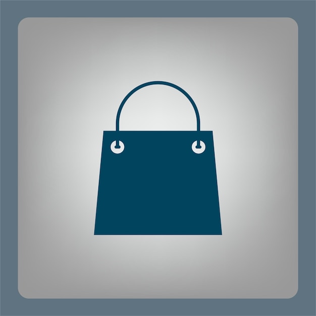 Símbolo de la bolsa de compras Ilustración vectorial sobre un fondo gris Eps 10