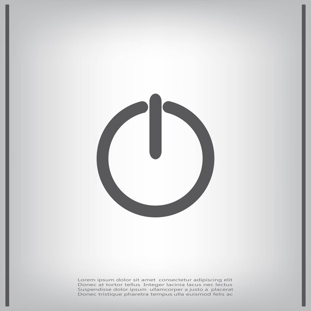Símbolo del botón de encendido Ilustración vectorial sobre fondo gris Eps 10