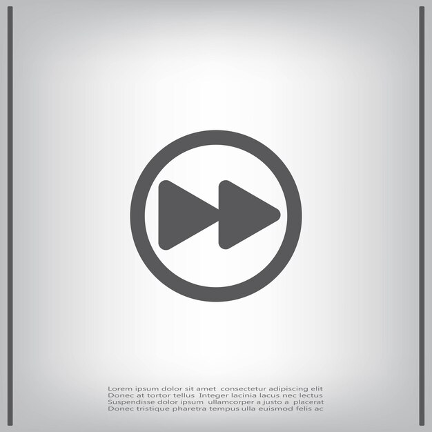 Símbolo del botón de rebobinado Ilustración vectorial sobre fondo gris Eps 10