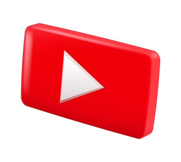 Símbolo de botón de reproducción rojo para el contenido de vídeo