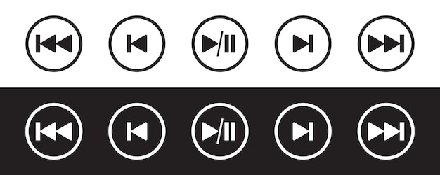 Símbolo de los botones del reproductor de medios vectoriales