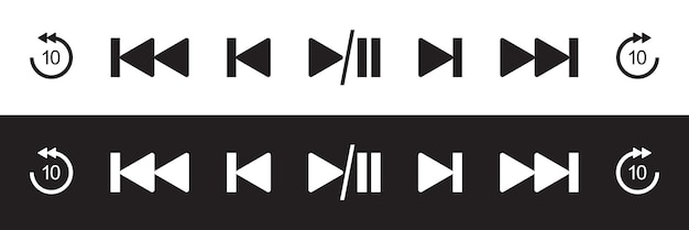 Símbolo de los botones del reproductor de medios vectoriales