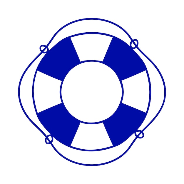 Símbolo de la boya salvavidas con contorno de estilo simple icono de silueta