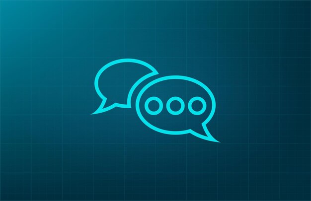 Símbolo de burbuja de chat Ilustración vectorial en fondo azul Eps 10