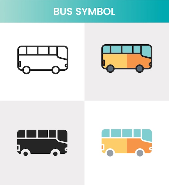 Símbolo de bus moderno de alta resolución para uso de aplicaciones web y logotipos