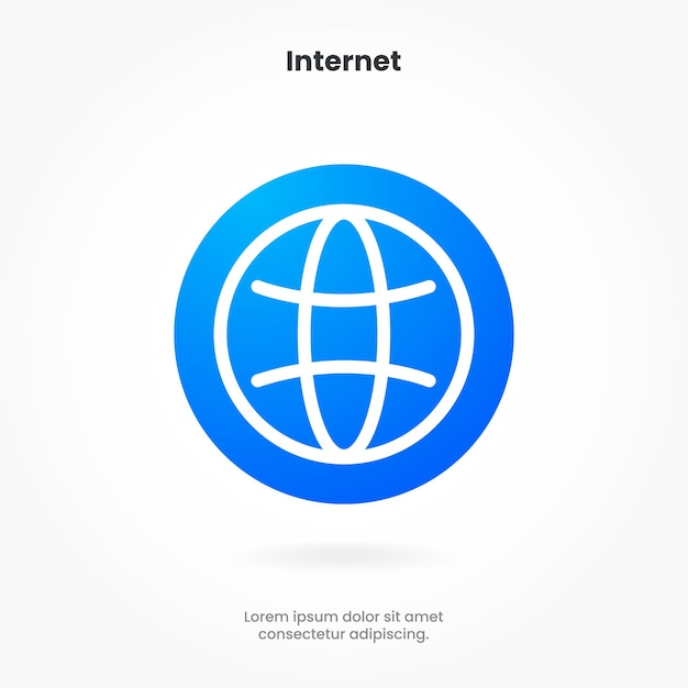 Vector símbolo de búsqueda web. icono de internet. ir al icono de la web. señal de dirección http. icono de sitio web www de red de globo