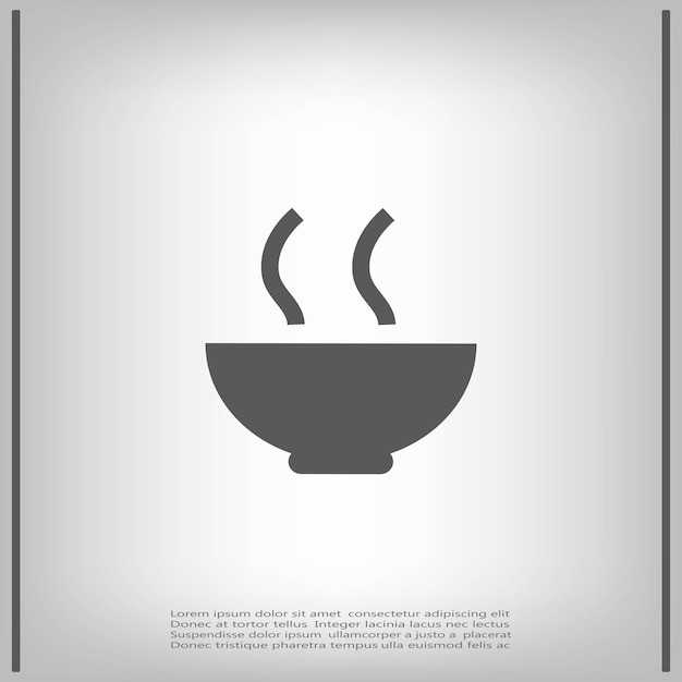 Símbolo de cafetería de restaurante de almuerzo caliente Ilustración vectorial en un fondo gris Eps 10
