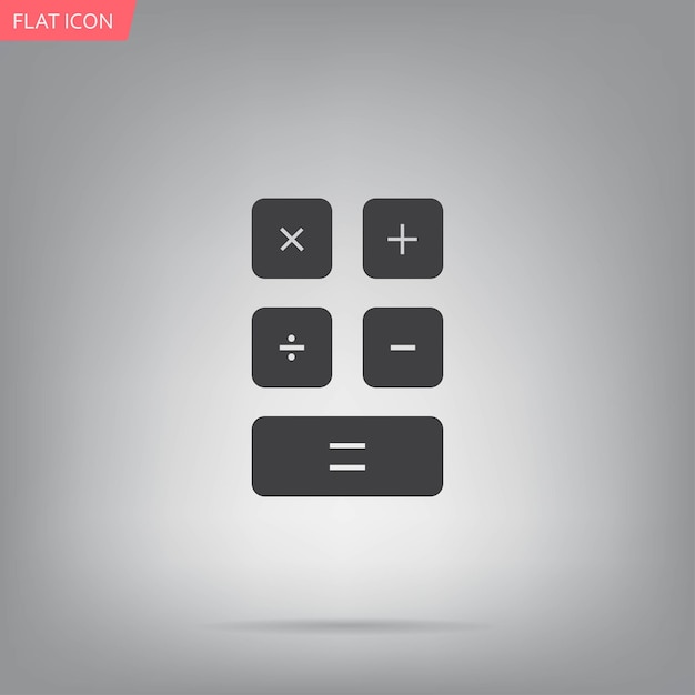Símbolo de calculadora Ilustración vectorial sobre fondo gris Eps 10