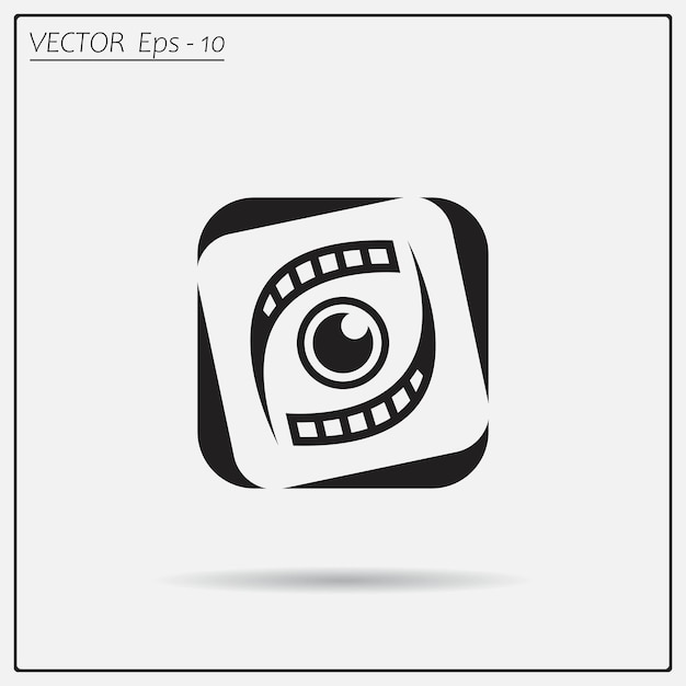 Símbolo de la cámara de vigilancia del agujero ocular Ilustración vectorial en un fondo claro Eps 10