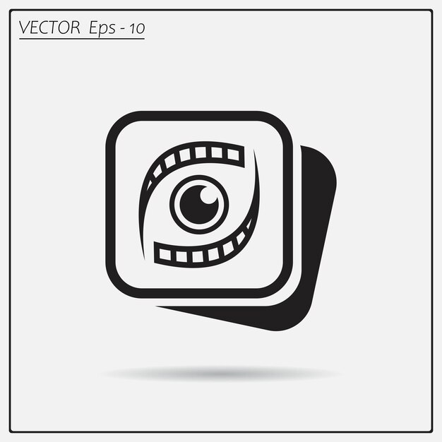 Símbolo de la cámara de vigilancia del agujero ocular Ilustración vectorial en un fondo claro Eps 10