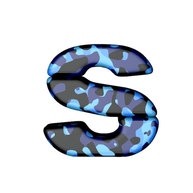 Vector símbolo en camuflaje azul letra s