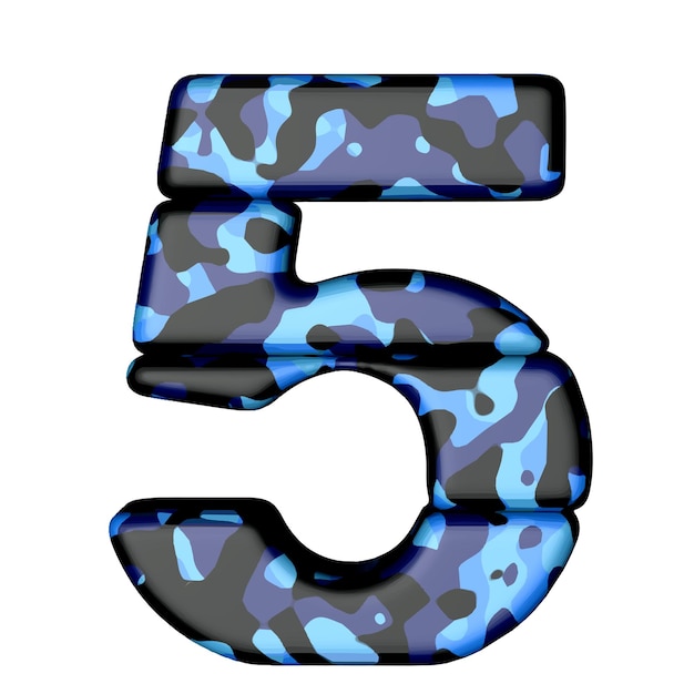 Símbolo en camuflaje azul número 5