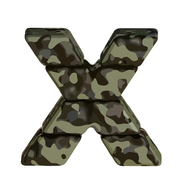 Símbolo en camuflaje marrón letra x