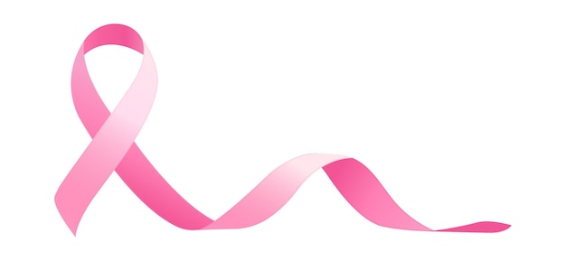 Símbolo de cáncer de mama con cinta rosada Ilustración vectorial
