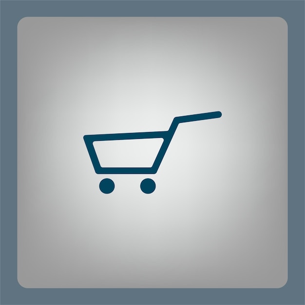 Símbolo del carrito de compras Ilustración vectorial en un fondo gris Eps 10