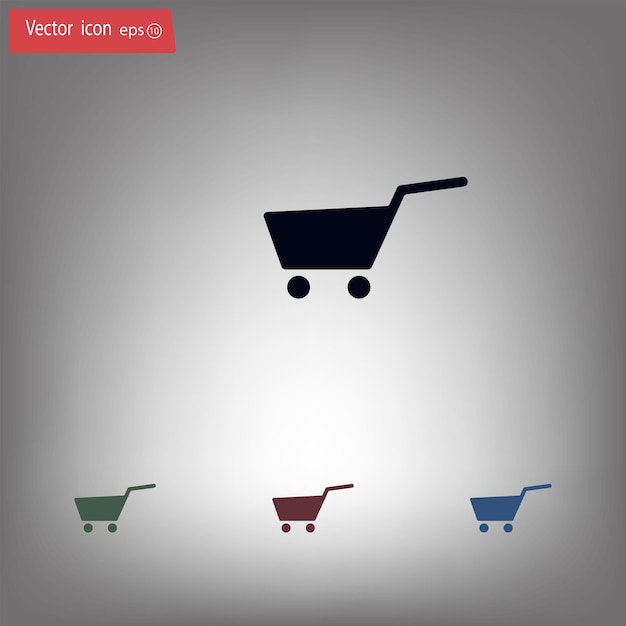 Símbolo del carrito de compras Ilustración vectorial en fondo gris Eps 10