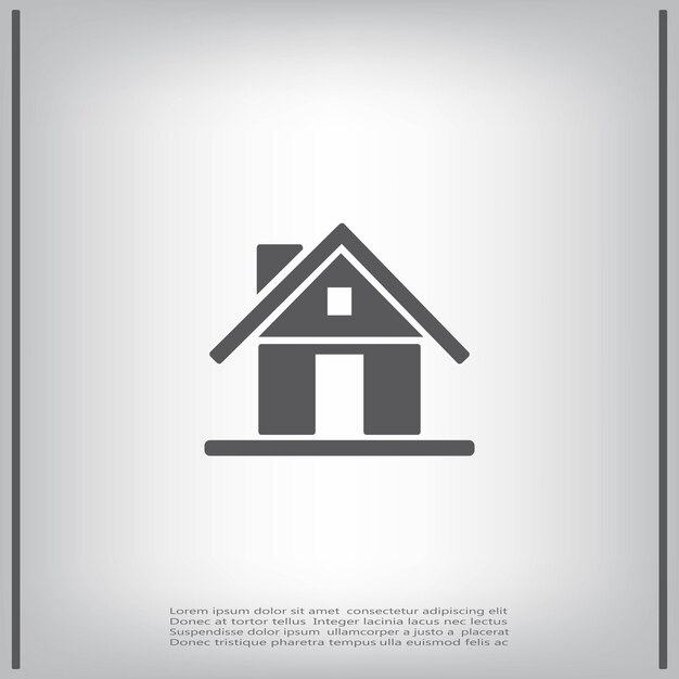 Símbolo de la casa Ilustración vectorial sobre fondo gris Eps 10