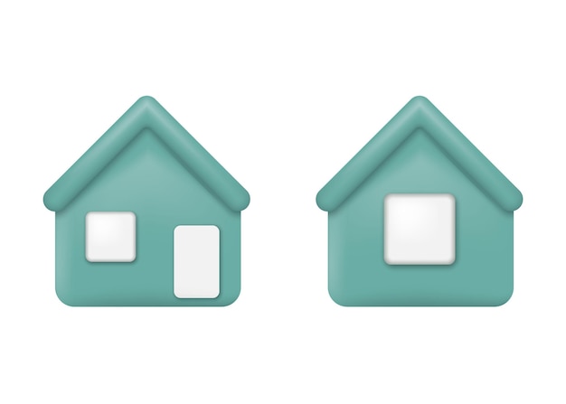 Símbolo de casa mínima Concepto de préstamo hipotecario inmobiliario Icono de vector 3d Estilo minimalista de dibujos animados
