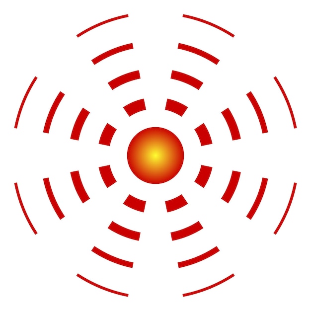 Vector símbolo del centro del dolor punto rojo del problema médico