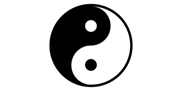 Símbolo chino Yin Yang Ilustración vectorial aislada Signo vectorial de contorno