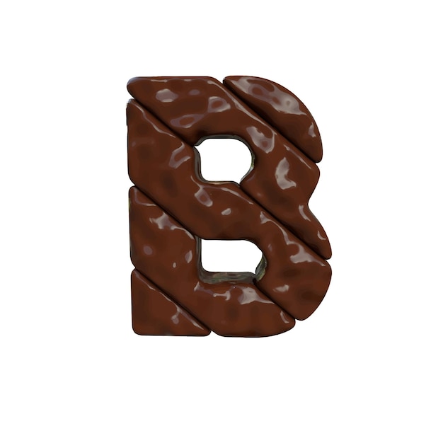 Símbolo de chocolate hecho de barras diagonales letra b