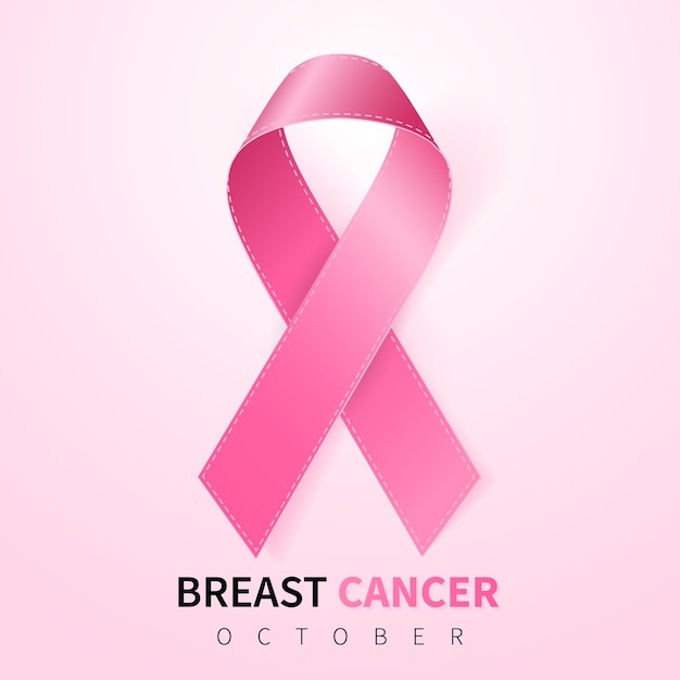 Símbolo de cinta rosa realista aislado en rosa