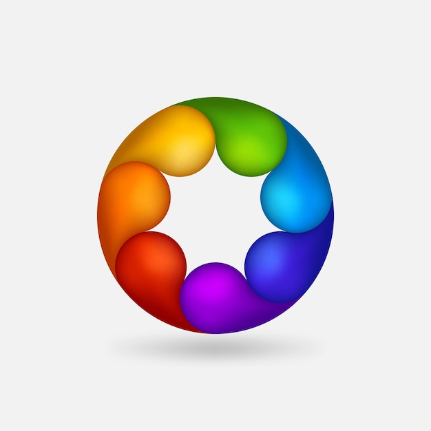 Símbolo circular de colores abstractos del arco iris