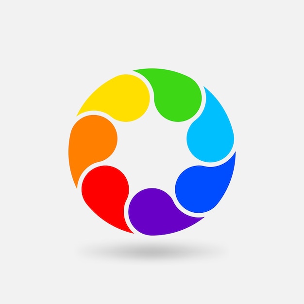Símbolo circular de colores abstractos del arco iris