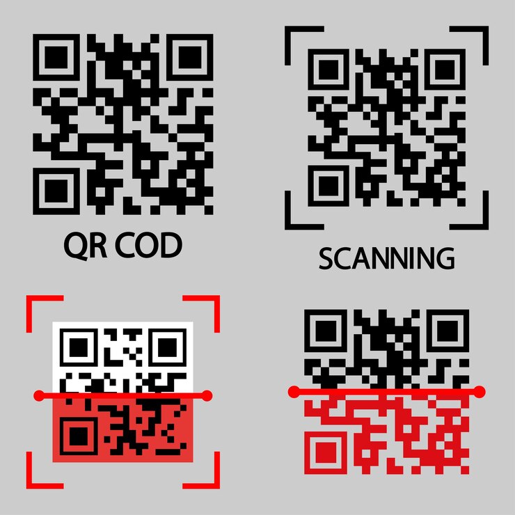 Vector símbolo de código qr. compra de conjunto de iconos escaneando el código qr. concepto de tecnología para pago instantáneo o método de pago tecnológico sin dinero. vector