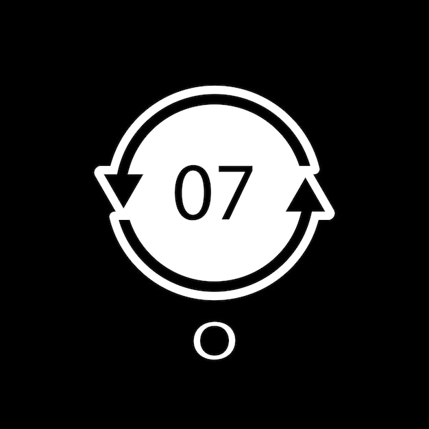 Símbolo de código de reciclaje O 07 Signo de polietileno de vector de reciclaje de plástico