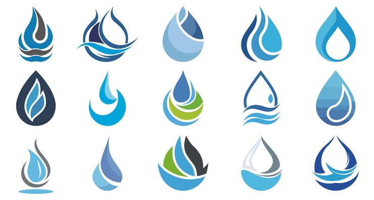 Símbolo de colección de agua de logotipo diseños modernos para negocios