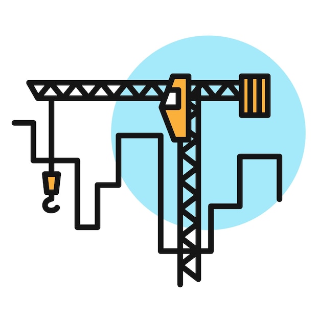 Símbolo de color del icono de la línea de construcción en estilo simple símbolo de construcción de la industria para el vector de diseño de aplicaciones