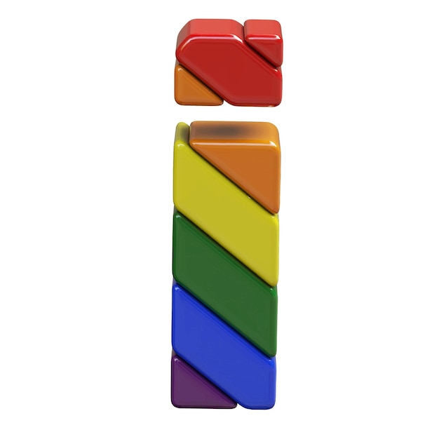 Símbolo en los colores de la bandera LGBT letra i