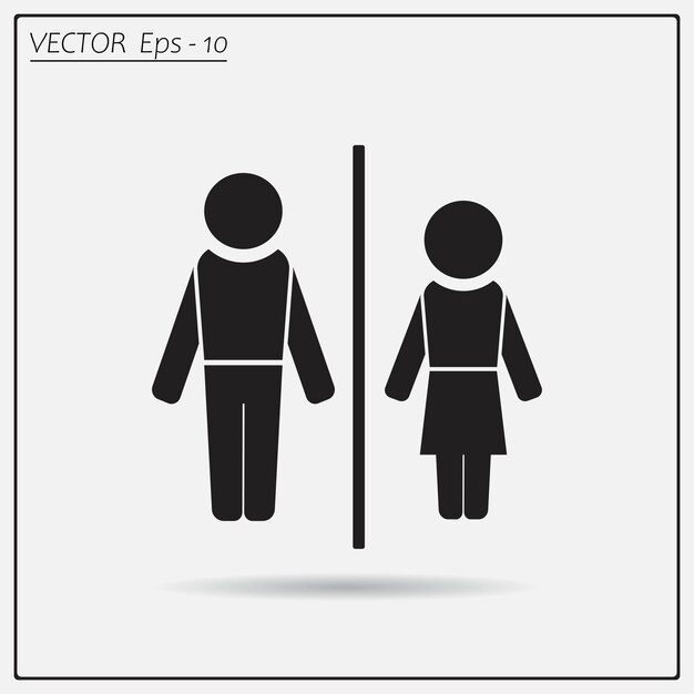 Símbolo del compartimiento del inodoro Ilustración vectorial sobre un fondo claro Eps 10