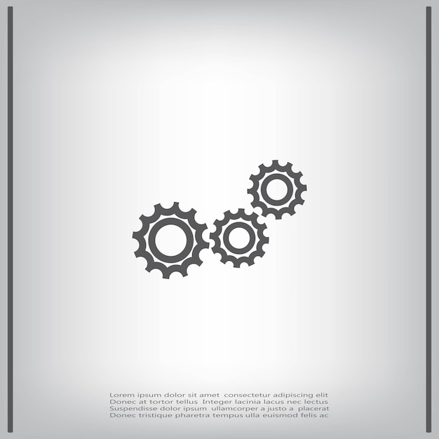 Símbolo de configuración de engranajes Ilustración vectorial sobre fondo gris Eps 10