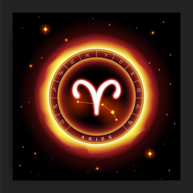 Vector símbolo de la constelación del horóscopo y del zodíaco de aries