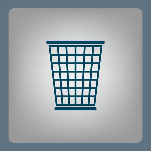 Símbolo del contenedor de basura Ilustración vectorial en un fondo gris Eps 10