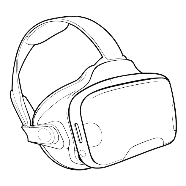 Vector símbolo de contorno de auriculares vr ideal para juegos o gráficos de simulación