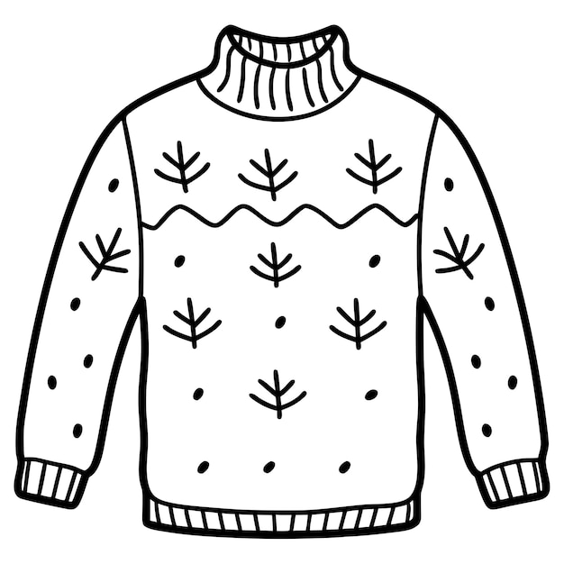 Un símbolo de contorno de suéter en formato vectorial ideal para diseños de moda de invierno