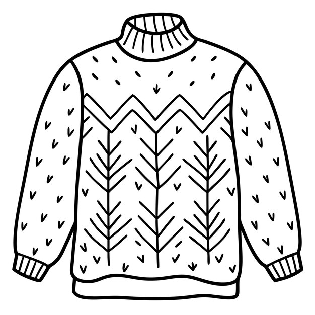 Un símbolo de contorno de suéter en formato vectorial ideal para diseños de moda de invierno