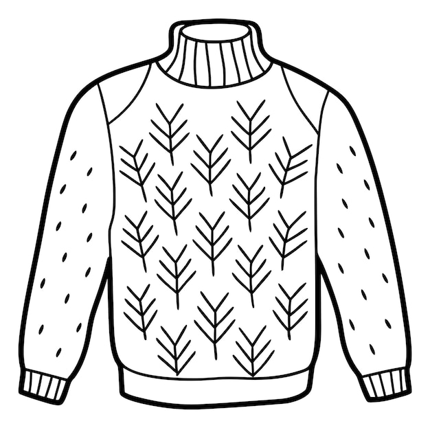 Un símbolo de contorno de suéter en formato vectorial ideal para diseños de moda de invierno