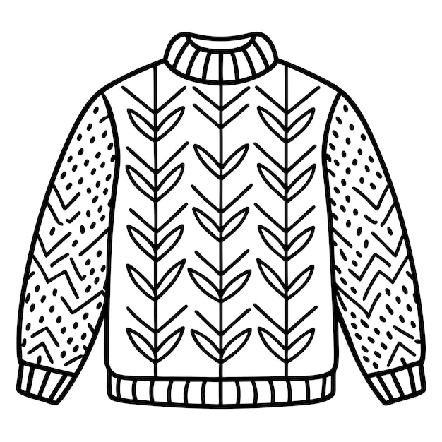 Un símbolo de contorno de suéter en formato vectorial ideal para diseños de moda de invierno